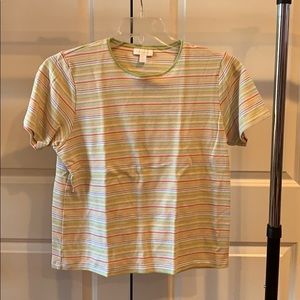Charter Club Multicolored Striped Short Sleeve Top